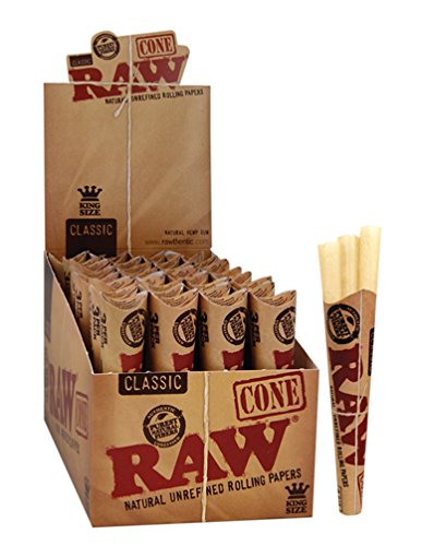 RAW Cones Classic vorgerollte Joints ungebleicht Cone King Size 45 Cones (15 Packungen)