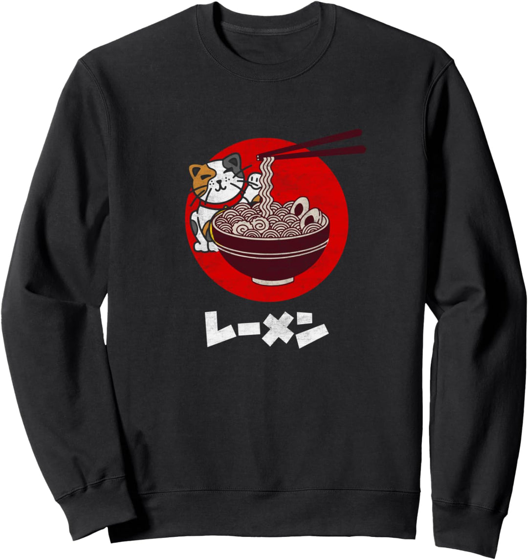 Kawaii Neko Ramen Cute Ramen Cat Funny Anime Japanese Noodle Sweatshirt