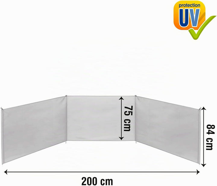 AKTIVE Unisex-Jugendliche 53442 Faltbarer Strand-Windschutz, blau, 200 x 75 cm, 200 x 75 cm