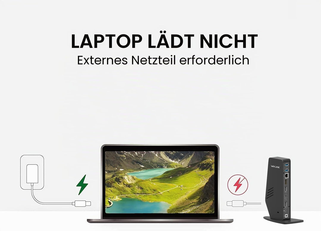 WAVLINK USB C Dual 4K-Notebook-Dockingstation mit 65W Stromversorgung für Notebooks Unterstützt Disp