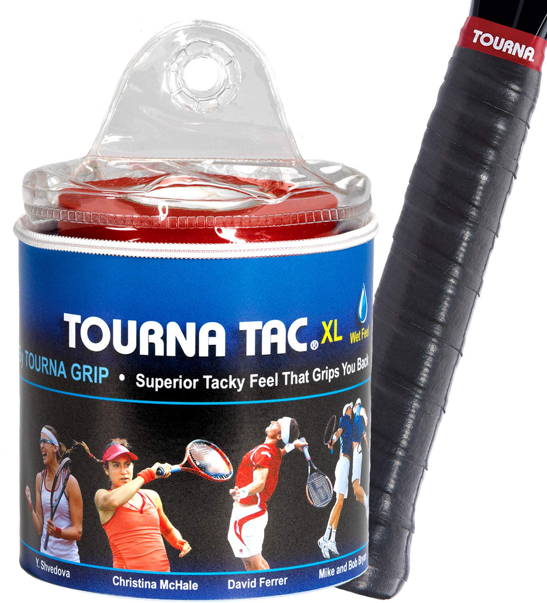 Tourna Tac 30 Pack Travel Pouch Tacky Feel Tennis Grip Schwarz, Schwarz