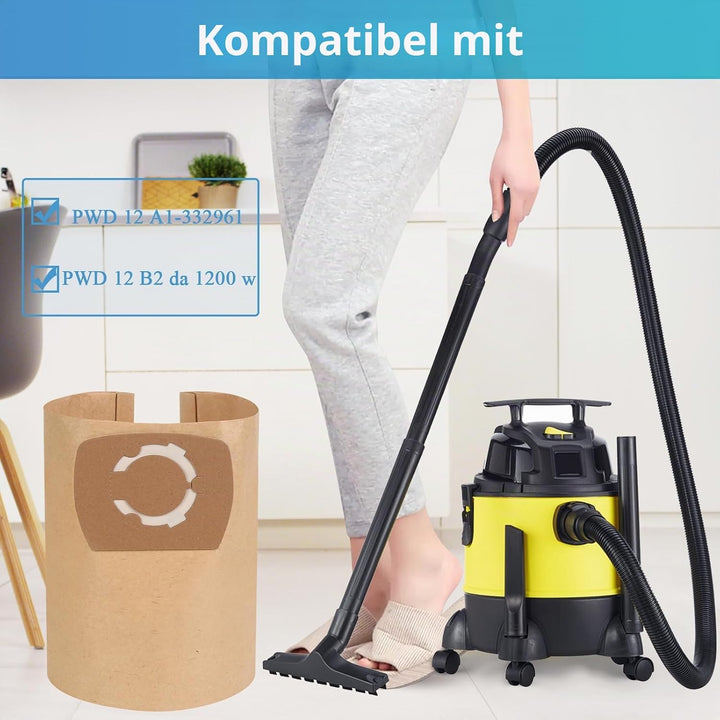 12 Stück Staubsaugerbeutel für Parkside PWD 12 A1 PWD Ersatzbeutel für Parkside bei Lidl PWD 12 B2 D