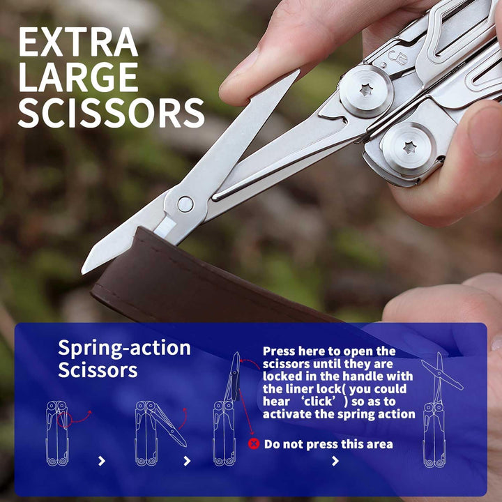 ROCKTOL Multitool, 29-in-1-Multitool-Zange mit austauschbaren Drahtschneidern und Säge, robustes Mul