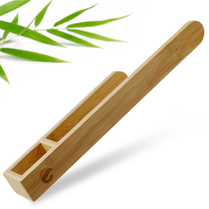 ECENCE Handtuchhalter Holz ohne Bohren, Natürlich &amp; Stilvoll, Selbstklebende Handtuchstange aus Bamb