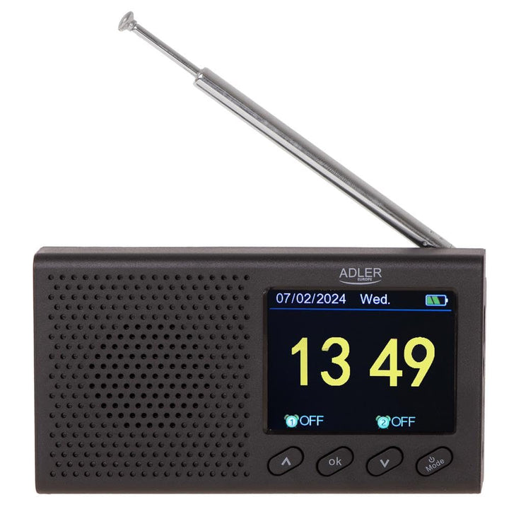 Adler AD 1198 UKW-Reiseradio FM 87,5 108 MHz RDS, bis zu 20 Sender, Bluetooth, mit LCD-Display, Anal