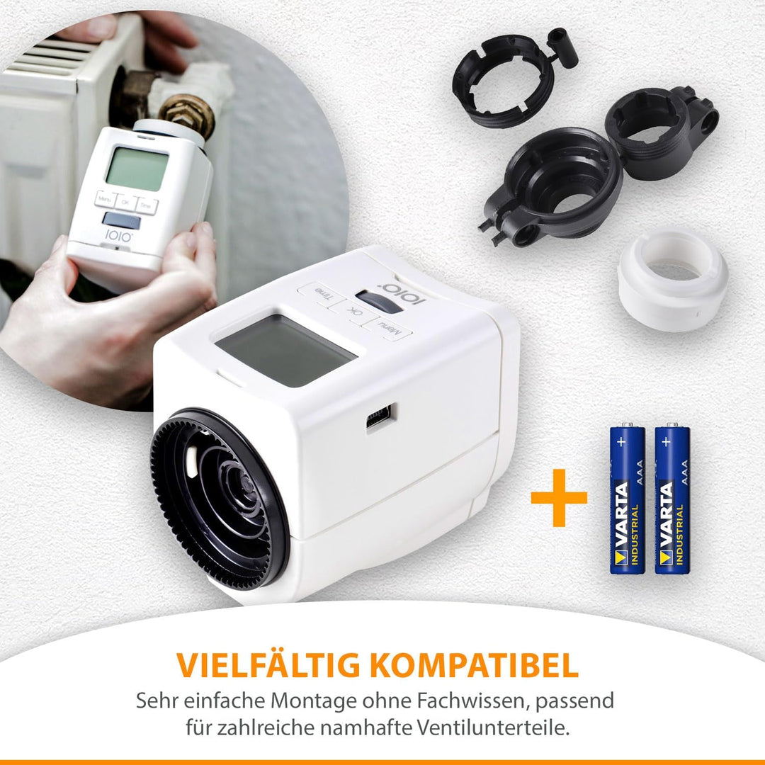 4 Stück Premium Elektronischer Heizungsthermostat HT 2000 - Thermostat Heizung programmierbar - Heiz
