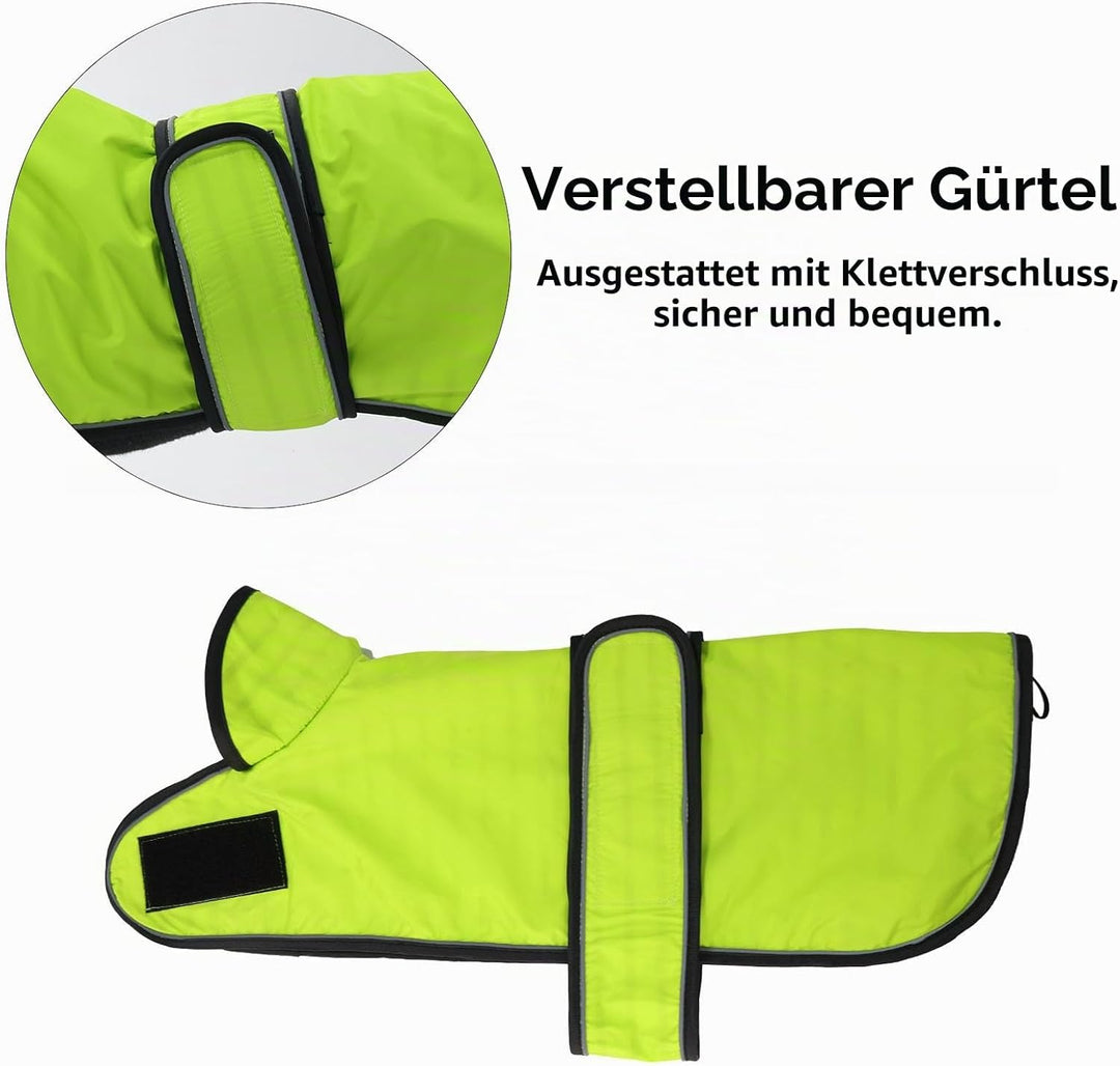 Geyecete Hunde Regenmantel,Einstellbar Wasserdicht Hundejacke für Dackel,Regenmantel mit reflektiere