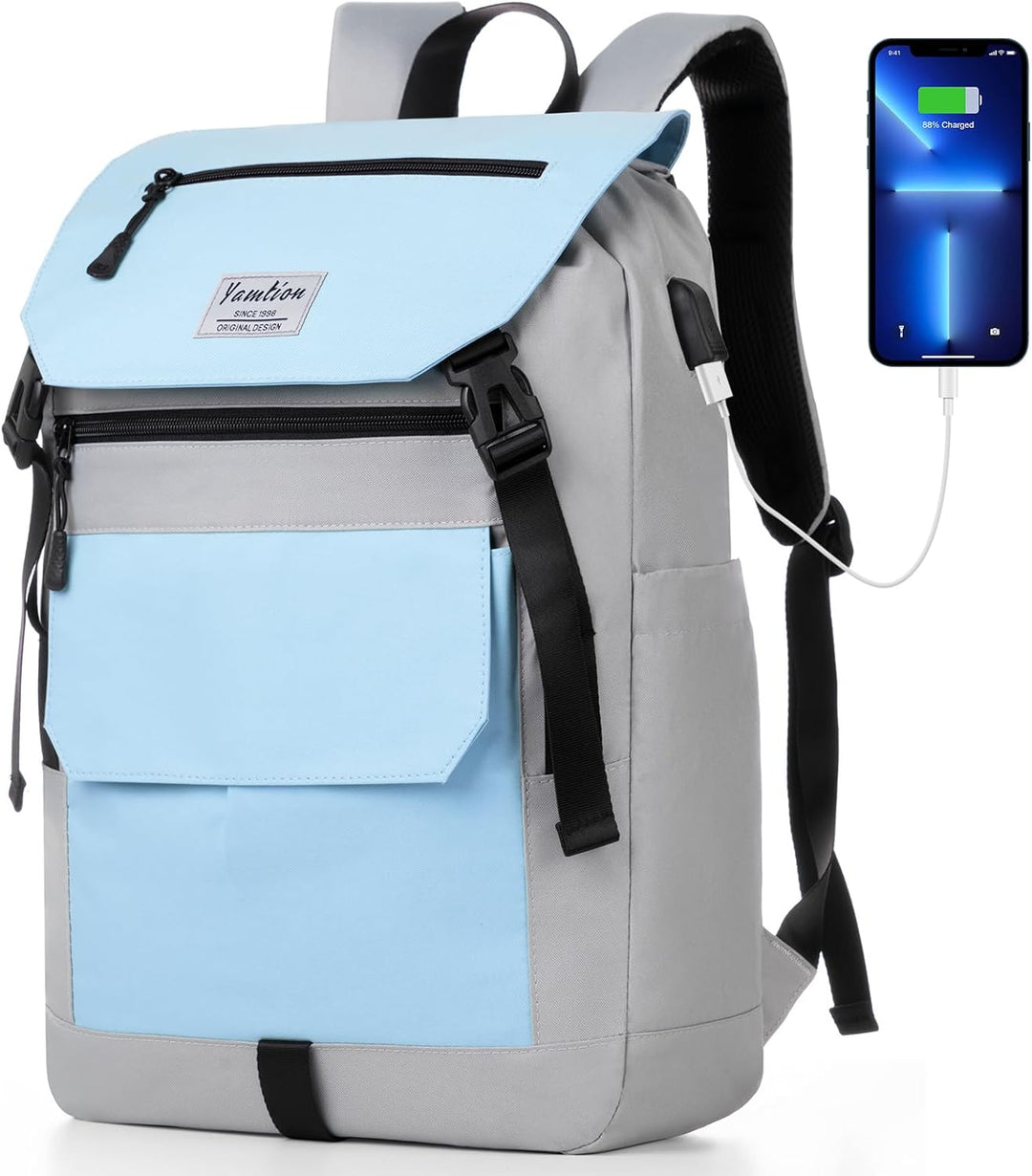 YAMTION Rucksack Schule Damen Herren,Schultasche Teenager Jungen Schulranzen Mädchen für Uni Freizei