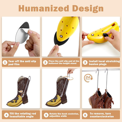 Exshoiu Schuhspanner, Schuhdehner für Stiefel, 1 Paar Schuhdehner Schuhweiter Stiefeletten, Verstell