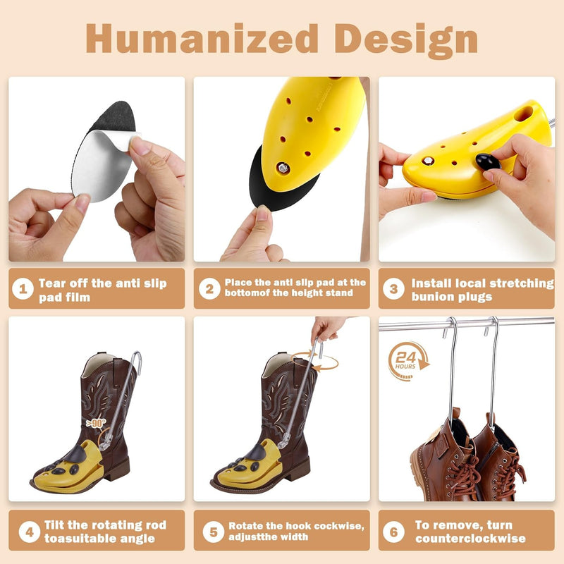 Exshoiu Schuhspanner, Schuhdehner für Stiefel, 1 Paar Schuhdehner Schuhweiter Stiefeletten, Verstell
