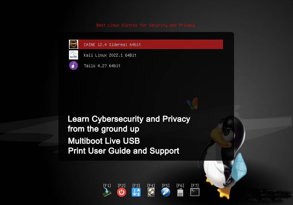 EZITSOL Kali Linux USB 2022, Tails Linux 5.9, Caine 12.4,32 GB 3-in-1 bootfähiges Linux-USB-Flash-La