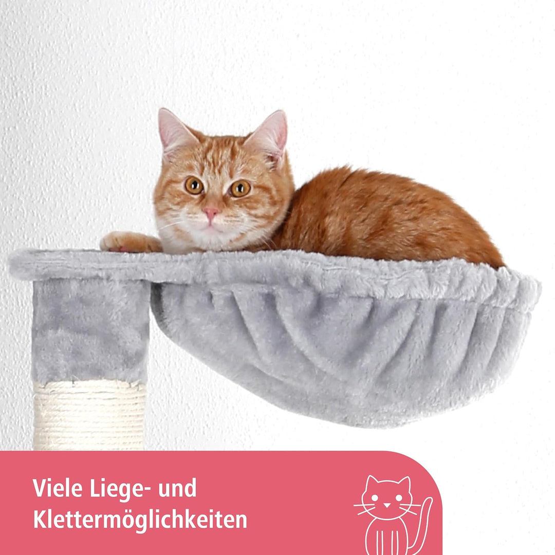 Kerbl Pet Kratzbaum Square, Grosser Katzenbaum für mehrere Katzen, Mit verschiedenen Höhlen und Lieg