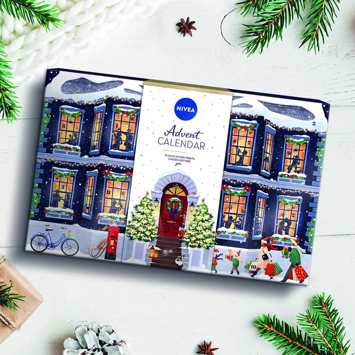 NIVEA Adventskalender 2022 (24 Stück), NIVEA Geschenkset enthält Feuchtigkeitspflege, Gesichtswäsche
