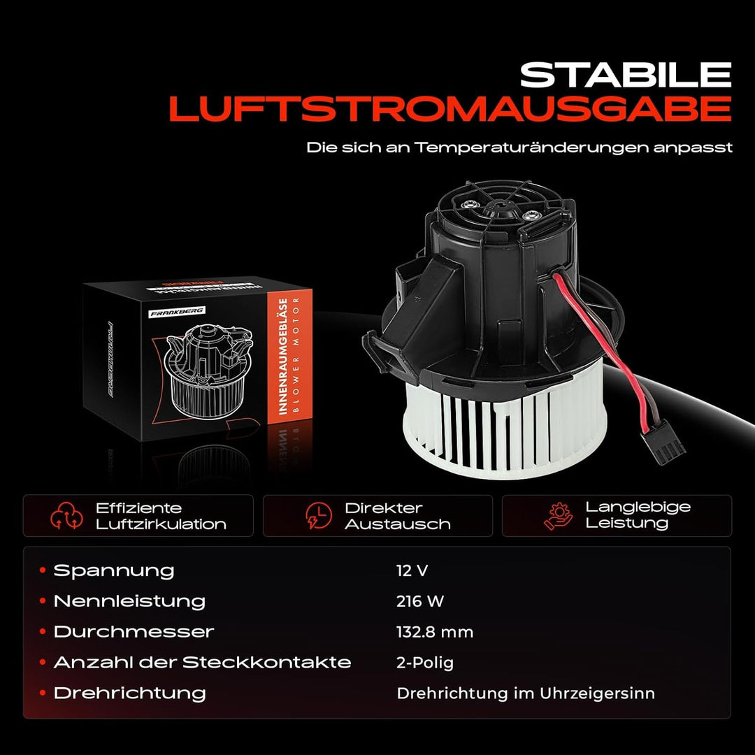 Frankberg Heizungsgebläse Gebläsemotor Kompatibel mit C-Klasse W204 S204 2010-2014 CLS C218 2011-201