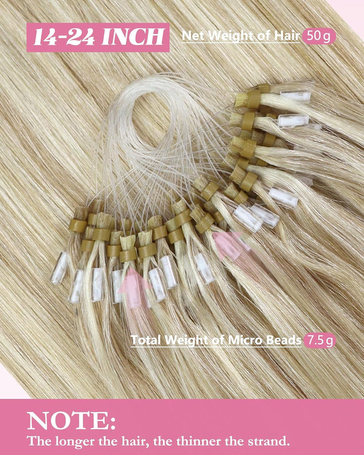 YoungSee Microring Extensions Echthaar 1g Blond Microring Extensions Goldblong bis Blond Microring H