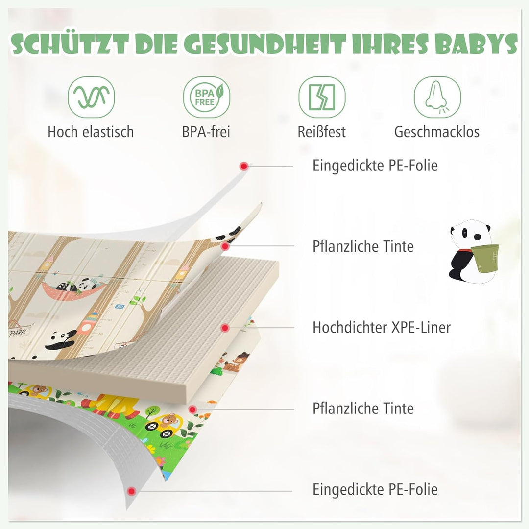 DREAMADE 206 X 185CM Laufstall Baby, Laufgitter mit 50 Bällen & 4 Griffe, Schutzgitter mit 2 Türen,