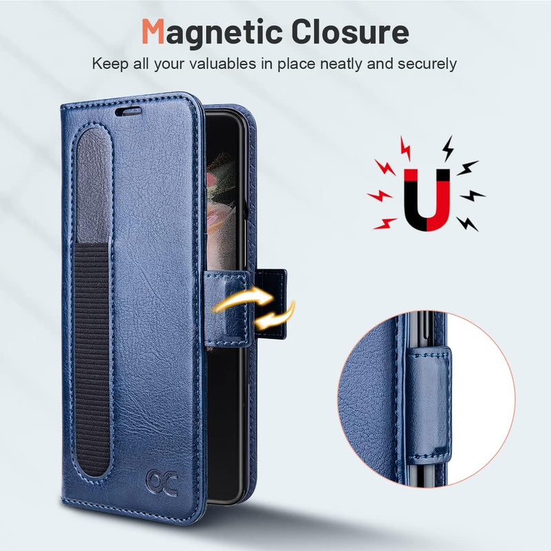OCASE Hülle Samsung Galaxy Z Fold 4 5G Handyhülle mit [S Pen Halter] [Vorderseite Displayschutz] [Pr