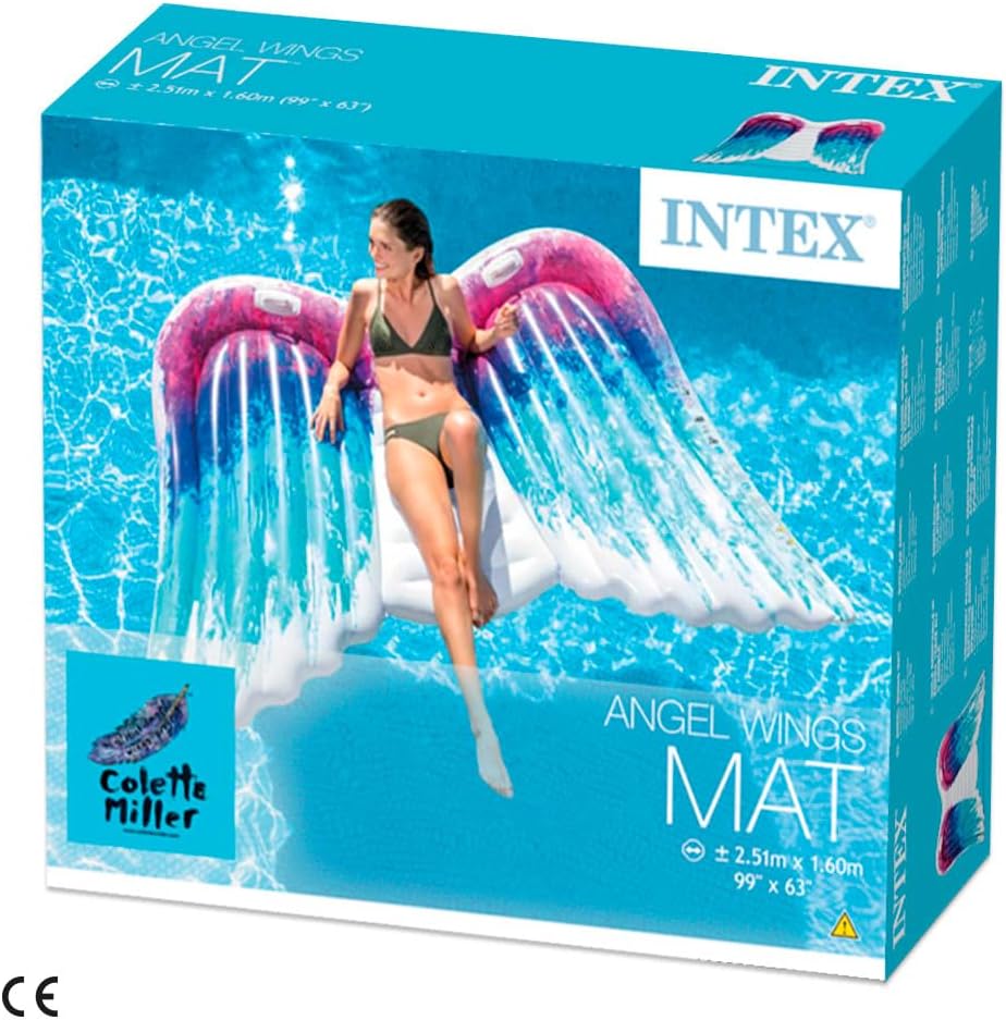 Intex 58786EU - Aufblasbare Luftmatratze Engel, Vinyl, Mehrfarbig, 216x155x20 cm Single, Single