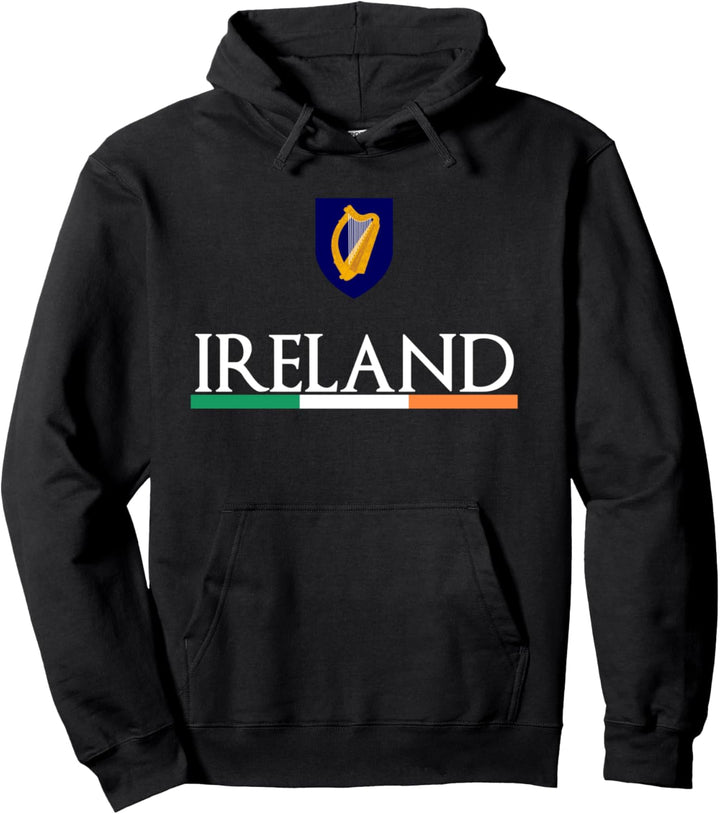 Flag Of Ireland Tricolour Shirt Eire Irish Coat Of Arms Gift Pullover Hoodie