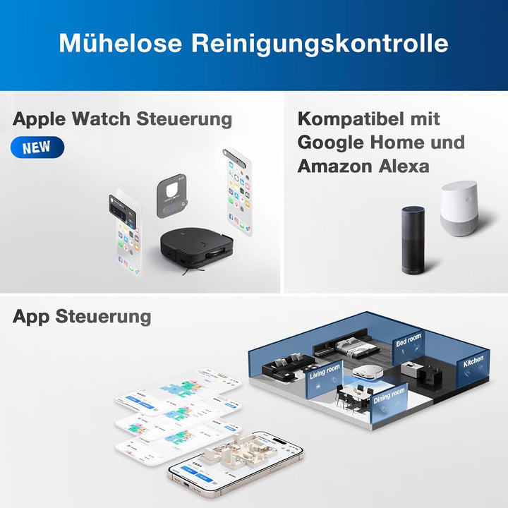 ECOVACS DEEBOT X5 Omni Saugroboter mit Wischfunktion, 12,800Pa Saugkraft, ZeroTangle Technologie, Tr
