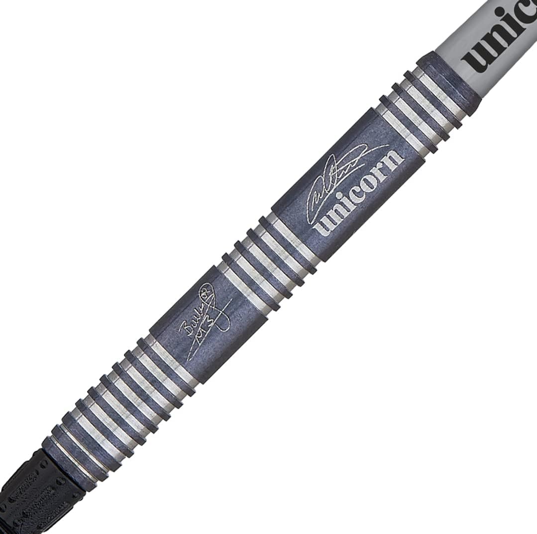Unicorn Soft Tip Dartpfeile Set, Michael 'Bully Boy' Smith Noir Organic, 70% Tungsten Barrels mit sc