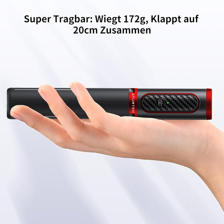 ATUMTEK Selfie Stick Stativ, 3-in-1 Ausziehbares Aluminium Handy Stativ mit kabelloser Bluetooth-Fer