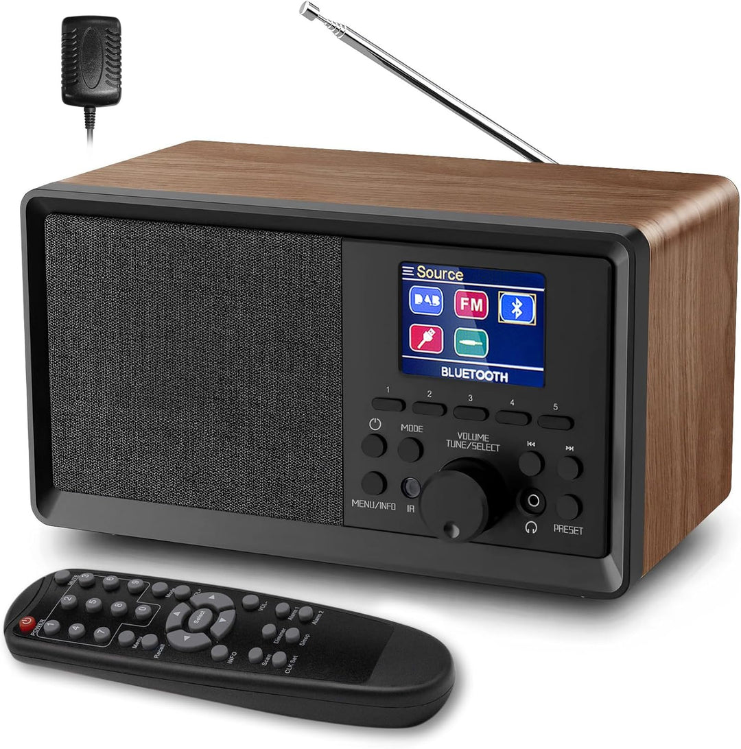 BIAOQINBO DAB Plus Radio/DAB+ mit Bluetooth 5.0 FM-Digitalradio Nostalgieradios Tragbarer Retro Radi