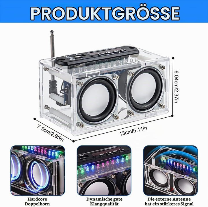 Elektronik Bausatz Radio, 87.5-108MHZ DIY Elektronik Löten Bausatz Bluetooth Lautsprecher, Löt Bausa