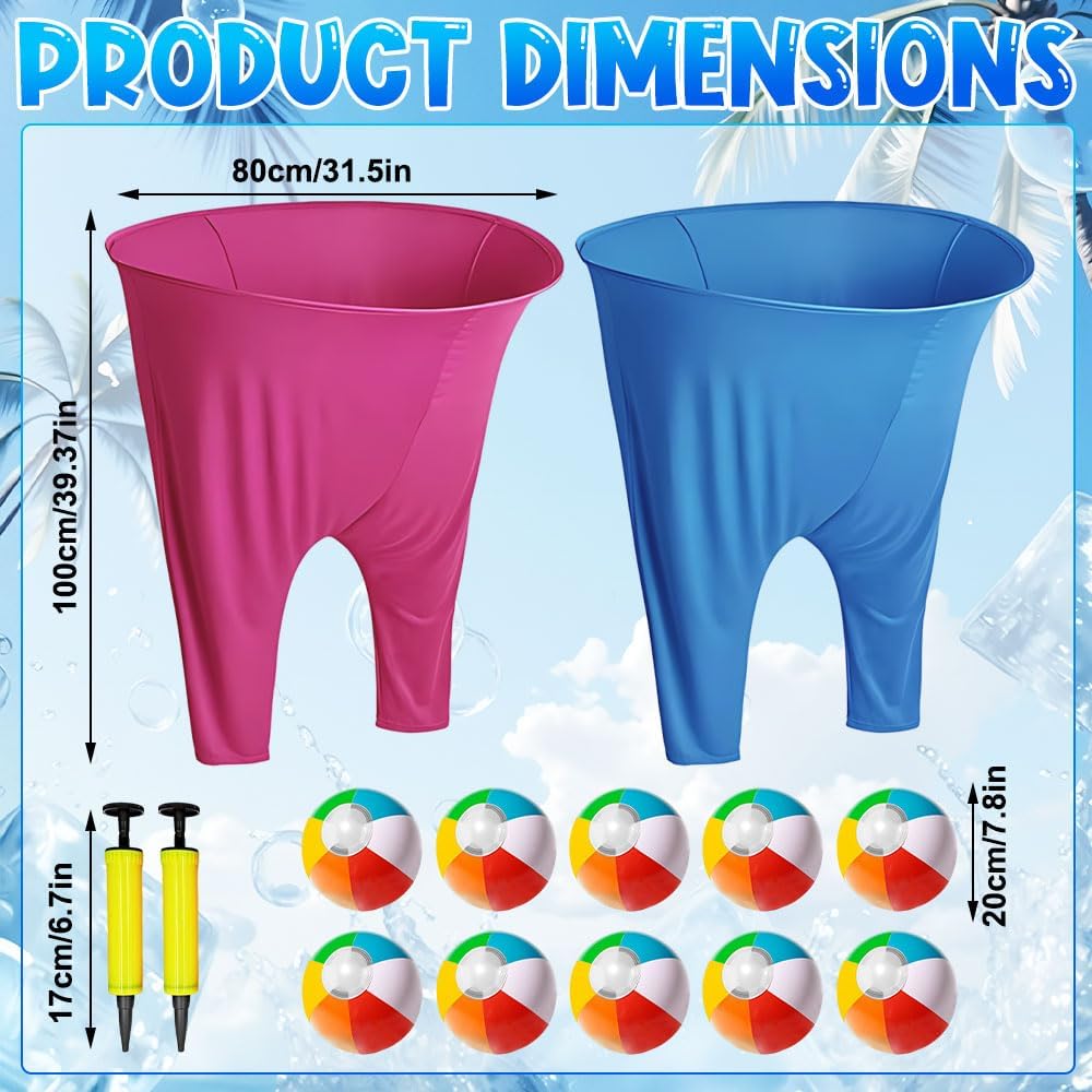 2 Stück Granny Pants Yard Game, Granny Pants Spiel mit 10 Hüpfbällen und 2 Ballonpumpe, Lustige Ries