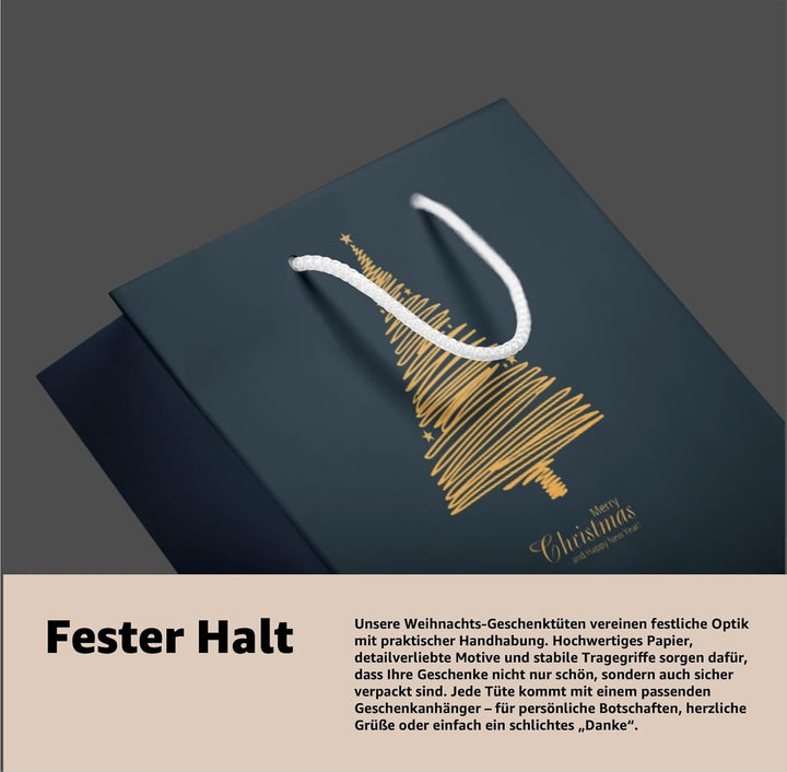 60 XXL-Geschenktaschen für Weihnachten: Weihnachtstüten ideal für Geschenkverpackungen, 60