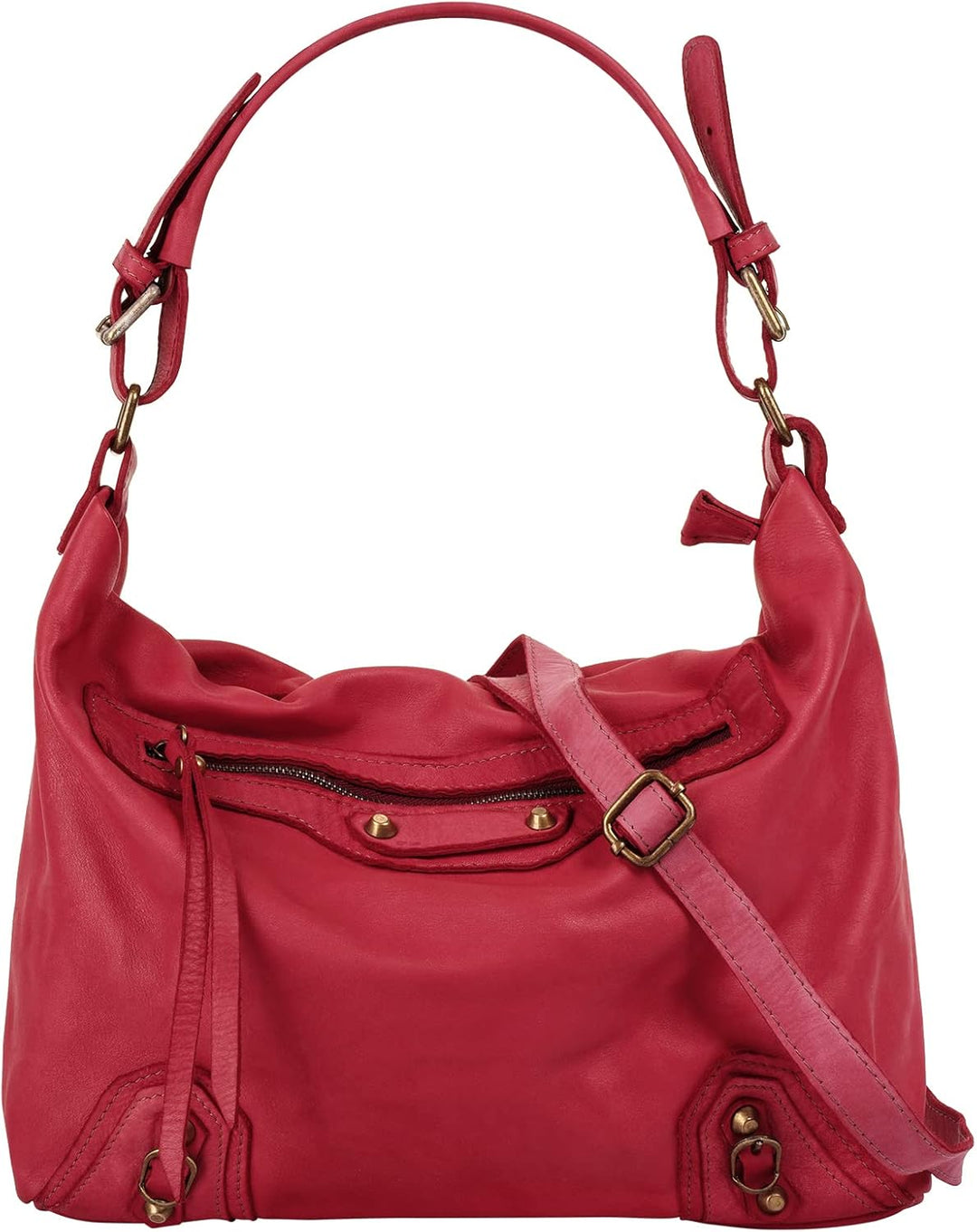 Samantha Look Shopper Echt Leder Damen | Made in Italy, geräumige Umhängetasche, Handtasche aus Lede