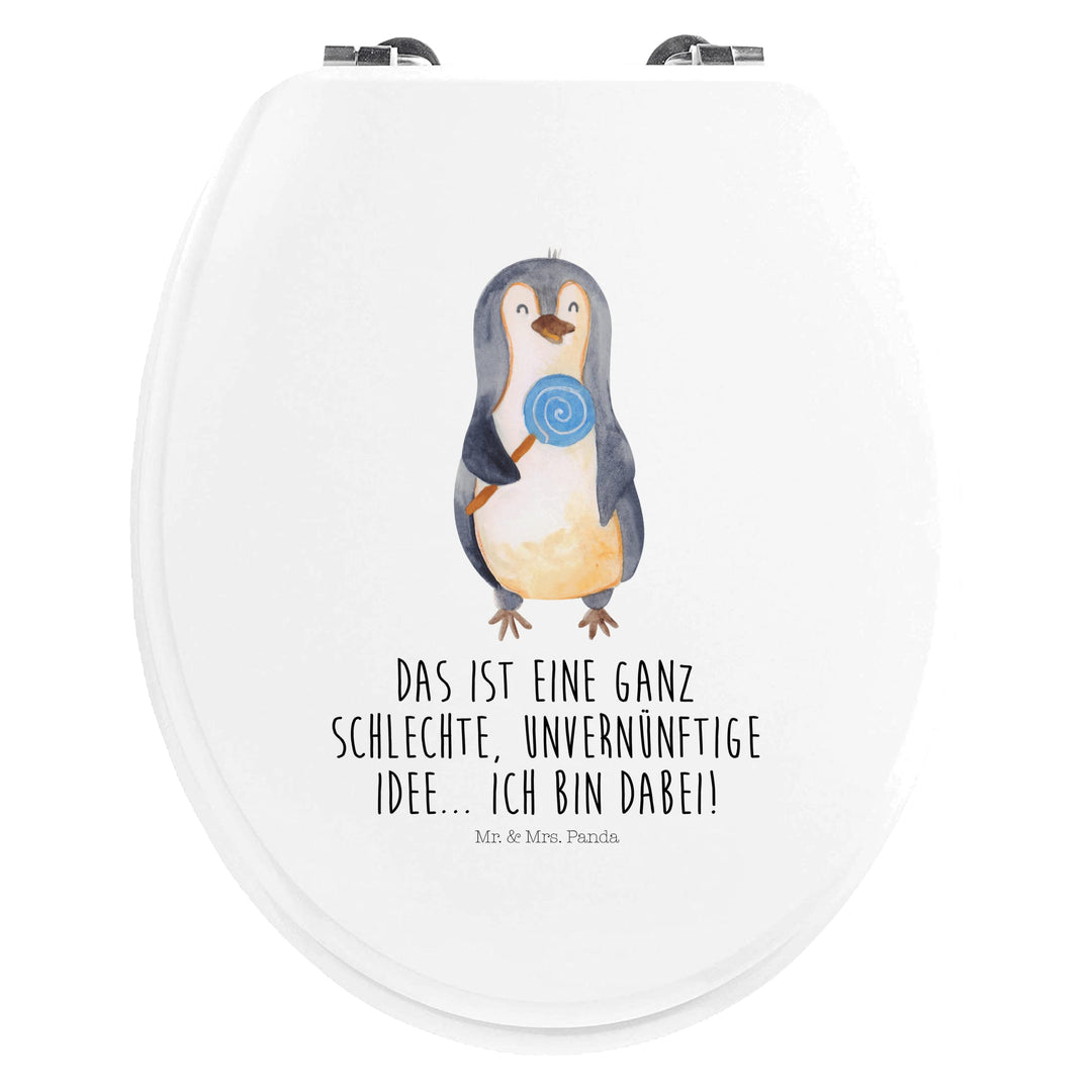 Mr. &amp; Mrs. Panda Motiv WC Sitz Pinguin Lolli - Geschenk, WC-Sitz, Klodeckel, Rebell, Klobrille, süss