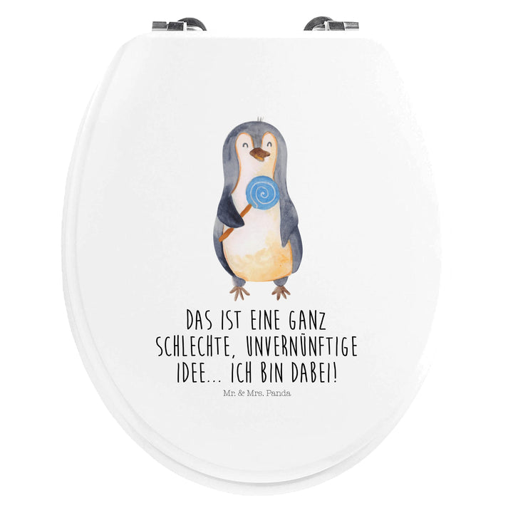 Mr. &amp; Mrs. Panda Motiv WC Sitz Pinguin Lolli - Geschenk, WC-Sitz, Klodeckel, Rebell, Klobrille, süss