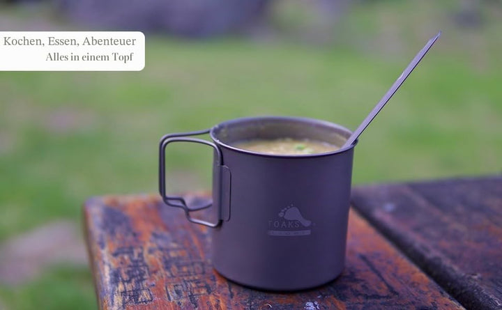 TOAKS Camping Titan Topf Becher Schale (375ml, 450ml, 550ml, 650ml, 700ml, 750ml, 900ml), Outdoor Pi