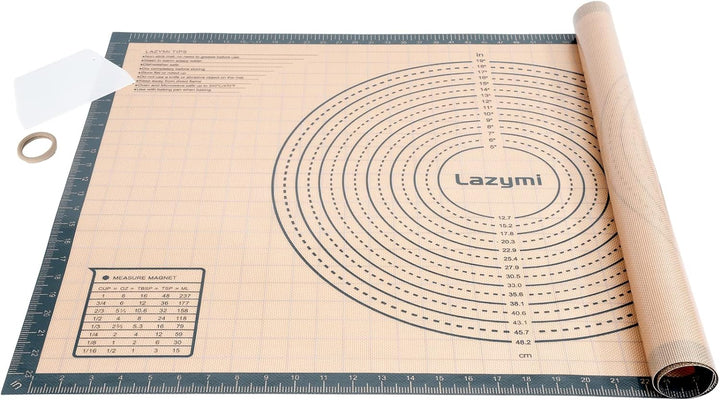 Lazymi Dick Backunterlage Silikon Gross 91 x 61 cm, Antihaft Backmatte rutschfeste Teigmatte Ausroll
