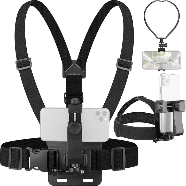 Telefon-Gurt-Halterungs Kit,Telefon-Brustgurt-Halterung+Telefon-Kopfhalterung+Telefon-Nackenhalterun