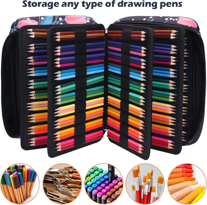 OVAKIA Federmäppchen Super Grosse, Pencil Case Schreibwaren-Stifttasche Federtaschen mit 100 Slots O