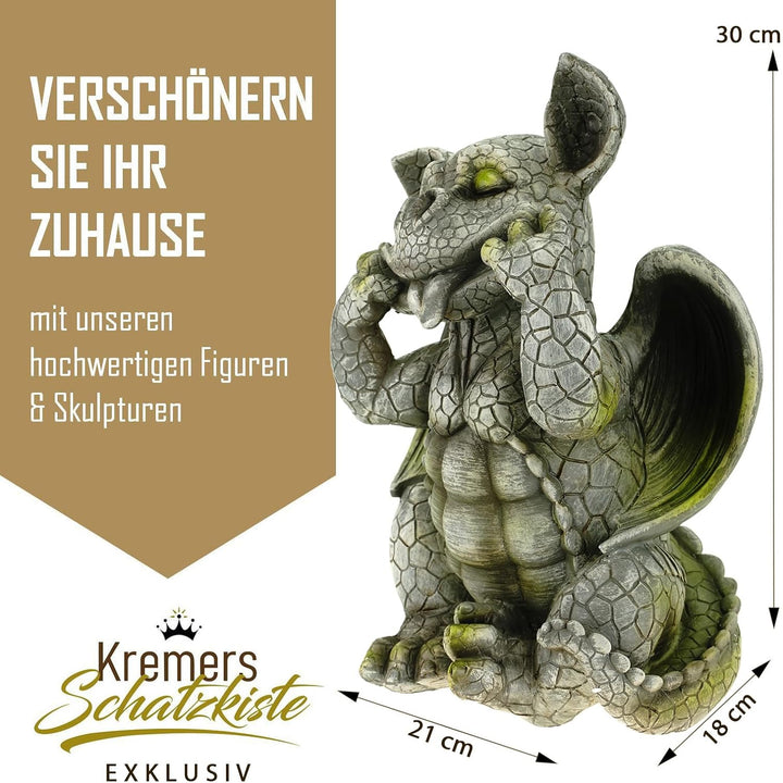 Kremers Schatzkiste Drachenkind streckt Zunge Raus Drache Gargoyle Figur
