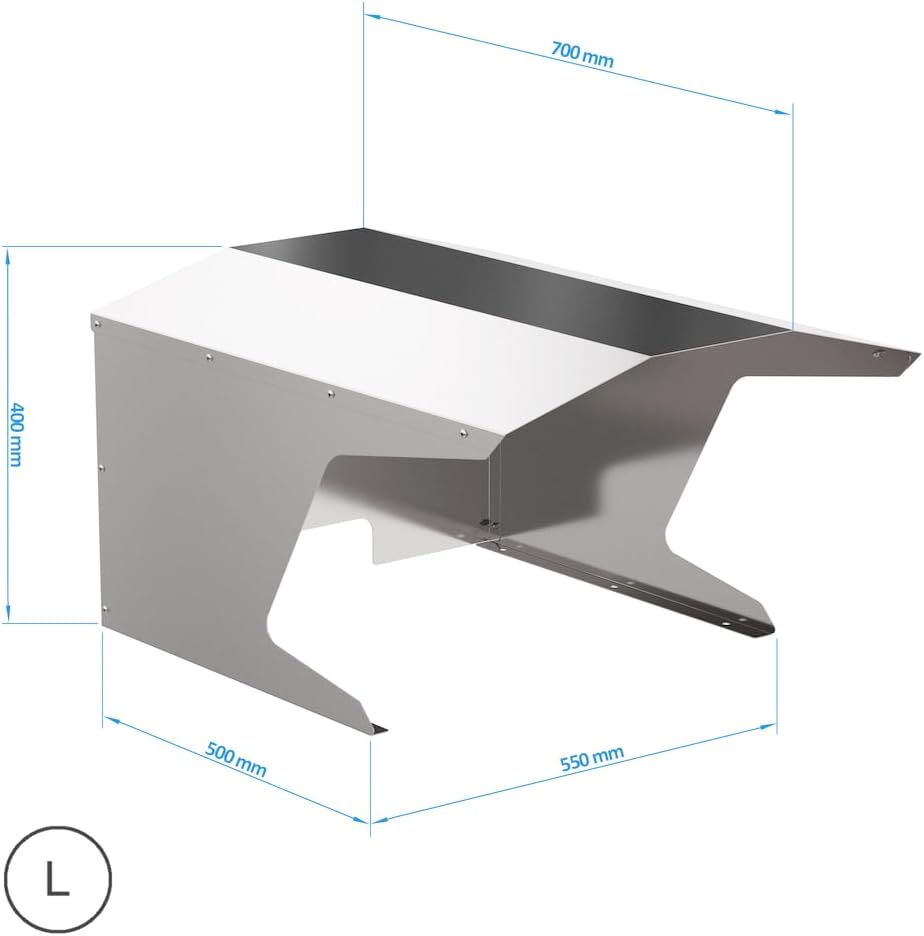 KÖNIGSPROD Edelstahl Mähroboter Garage, Schutz für Rasenroboter, Carport, Dach, Roboport, L, L