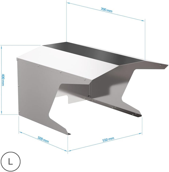 KÖNIGSPROD Edelstahl Mähroboter Garage, Schutz für Rasenroboter, Carport, Dach, Roboport, L, L