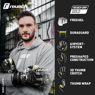 Reusch Attrakt Freegel Gold Evolution Cut Unisex Torwarthandschuhe mit Aussennaht Schnitt und Grip G