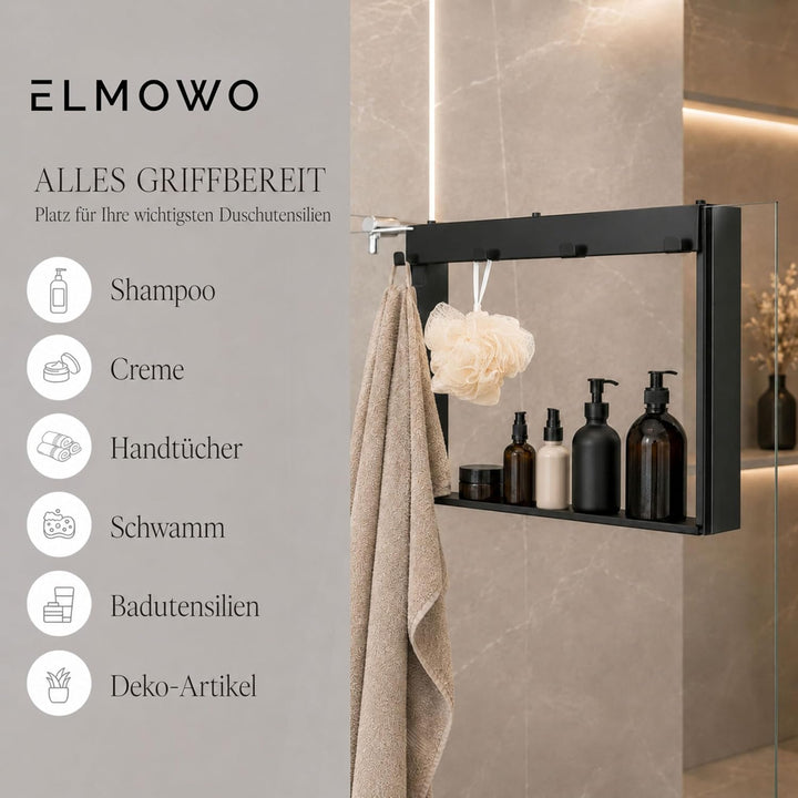 Edelstahl Duschablage zum Hängen ohne Bohren für die Glastür/Glaswand - Duschregal zum Einhängen mit