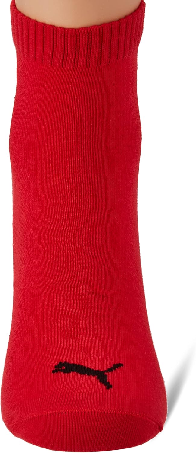 Puma Herren Sportsocke Quarter 3P 35-38 232 - Black / Red, 35-38 232 - Black / Red