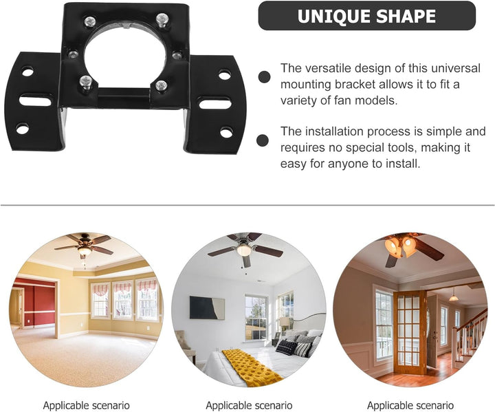 jojofuny Deckenventilator Montagehalterung Aus Eisen Universelle Halterung Für Wohnzimmer Hängeventi