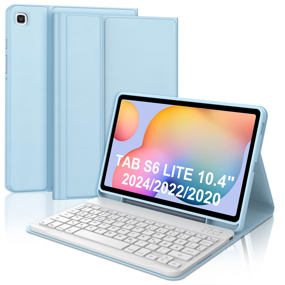 Tastatur für Samsung Galaxy Tab S6 Lite 10.4" 2024/2022/2020, Hülle mit Tastatur für Samsung Tab S6