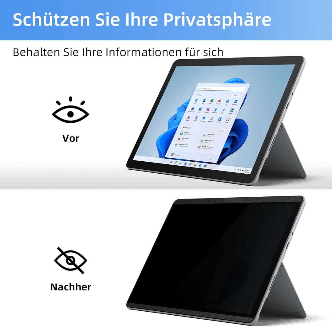 Mamol Magnetischer Blickschutzfilter für 13 Zoll Microsoft Surface Pro 9/8/X, Entfernbare Blickschut