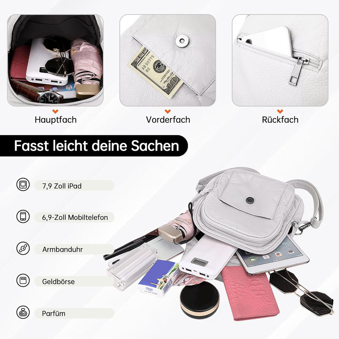 DIRRONA Rucksack Damen Beiläufig Kleine Brusttasche für Damen Multifunktionale Reise Wasserdicht Sch