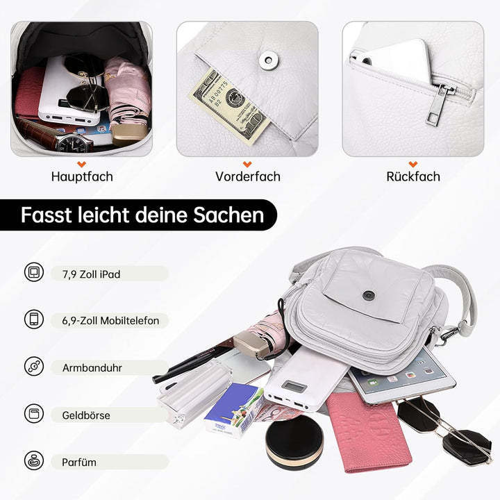 DIRRONA Rucksack Damen Beiläufig Kleine Brusttasche für Damen Multifunktionale Reise Wasserdicht Sch