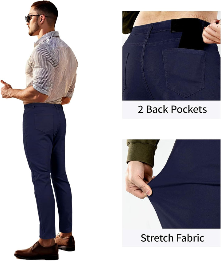 GINGTTO Skinny Jeans Herren Slim Fit Super Stretch Denim Hose Regular Fit 4 Seasons Herrenjeans Blau