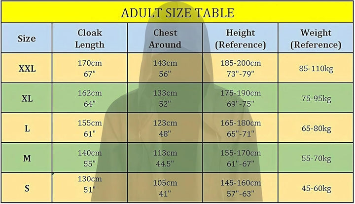 EONPOW Umhang mit Kapuze Halloween Umhang Vampir Cosplay Cape Kostüm für Erwachsene L Schwarz, L Sch